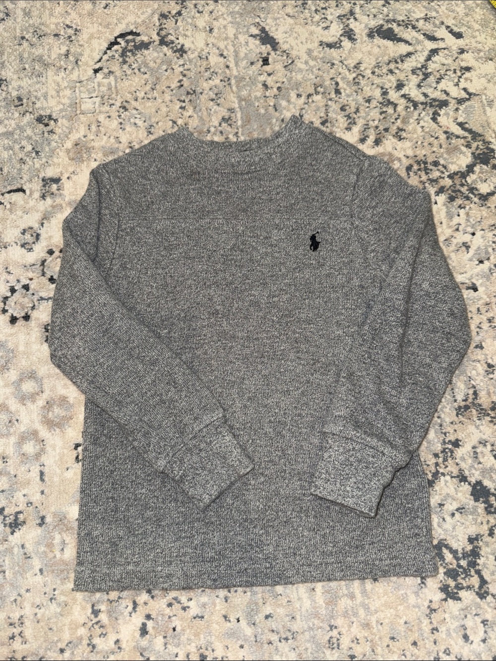 Ralph Lauren Heather Gray Crewneck Sweater with Black Pony